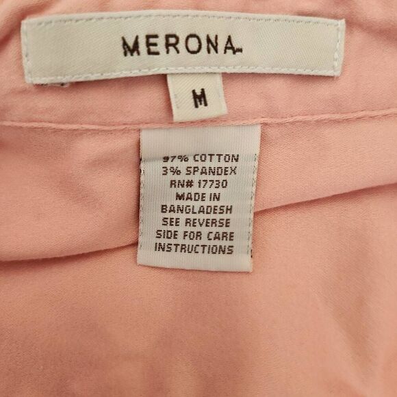 Merona medium Coral peach pink button-up collared sleeveless western shirt - Picture 4 of 4